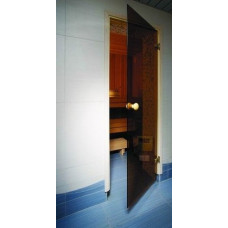 Bronzüveg szauna ajtó - 690 x 1900 mm égerfa tokkal